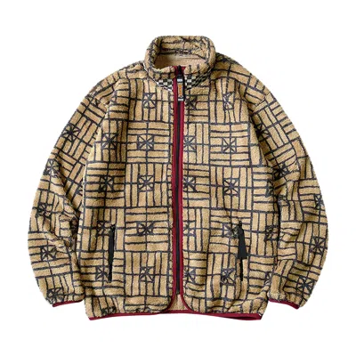 Pre-owned Kapital Folk Domino Fleece Zip Blouson 'beige' | Yellow | Men's Size 4