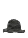 Kapital Frayed-details Bucket Hat In Gray