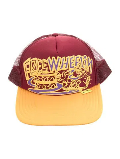Pre-owned Kapital Free Wheelin' Trucker Cap W/tags In Burgundy