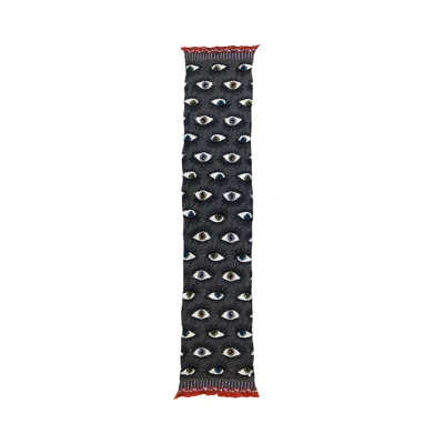 Pre-owned Kapital Fulling Wool Happy Speakeasy Scarf 'charcoal' | Grey | Men's Size Onesize