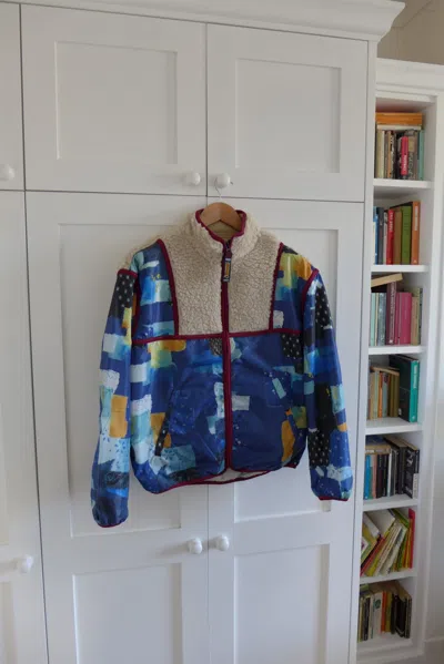 Pre-owned Kapital Fw19 Boro Print X Boa Fleece Jacket In Multi
