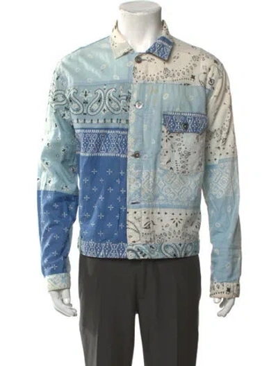 Pre-owned Kapital Gauze Bandana Paisley Print In Blue