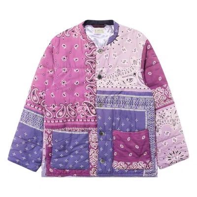 Pre-owned Kapital Gauze Bandana Patchwork Quilt Samu Work Blouson 'light Purple' | Men's Size 3