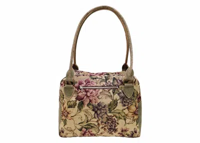 Pre-owned Kapital Gobelin Small Flower Fargo Bag In Sand Beige