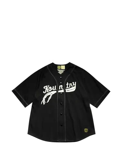 Kapital Graphic-print Baseball Shirt In Black
