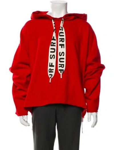 Pre-owned Kapital Graphic Print Crew Neck Hoodie In Red