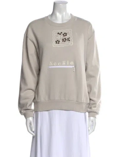 Pre-owned Kapital Graphic Print Crew Neck Sweatshirt In Gray