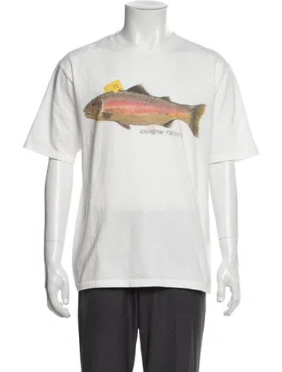 Pre-owned Kapital Graphic Print Crew Neck T-shirt In White