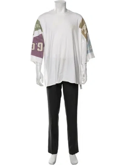 Pre-owned Kapital Graphic Print Crew Neck T-shirt In White