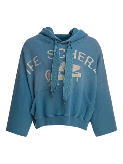 Kapital Graphic-print Drawstring Hoodie In Blue