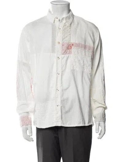 Pre-owned Kapital Graphic Print Long Sleeve Shirt In White