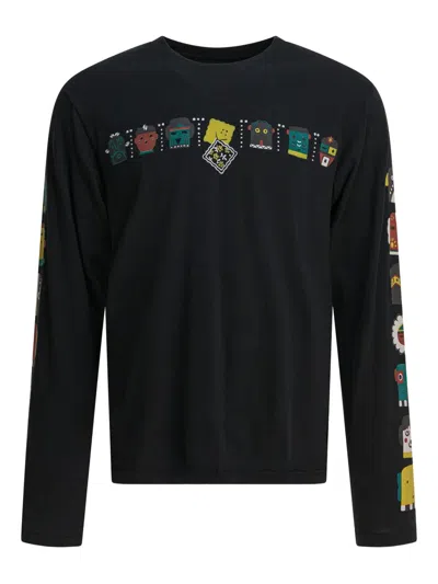 Kapital Graphic-print Long-sleeved T-shirt In Black