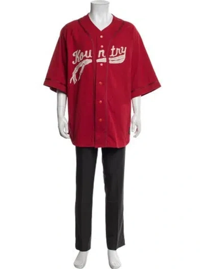 Pre-owned Kapital Graphic Print Short Sleeve Shirt In Red