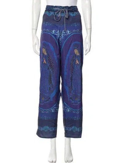 Pre-owned Kapital Graphic Print Sweatpants In Blue