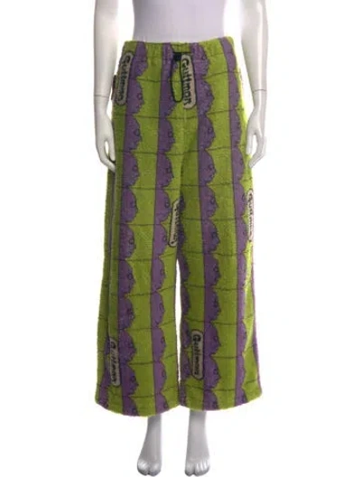 Pre-owned Kapital Graphic Print Wide Leg Pants In Green/purple