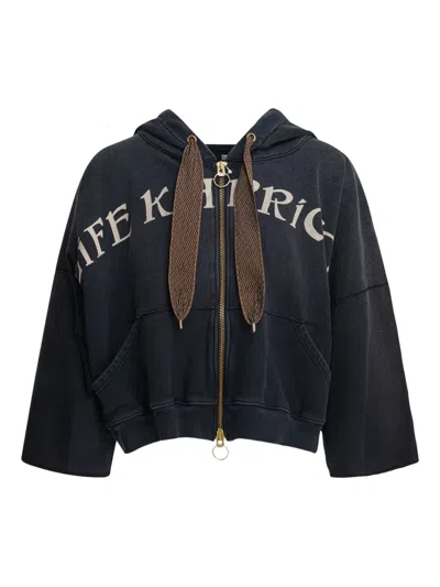 Kapital Graphic-print Zip-fastening Hoodie In Black