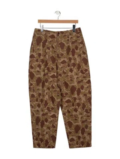 Pre-owned Kapital Happy Peek-a-boo Camo Joggers In Brown