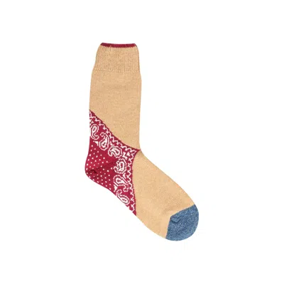 Pre-owned Kapital Heel Paisley Bandana Socks 'red' | Men's Size Onesize
