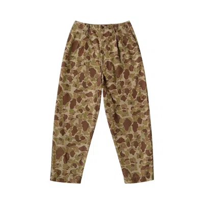 Pre-owned Kapital Herringbone Happy Peek-a-boo Camo Nime Pants 'beigekhaki' | Tan | Men's Size 2
