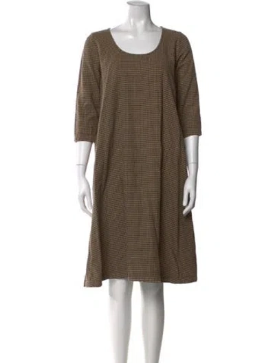 Pre-owned Kapital Houndstooth Print Knee-length Dress In Brown