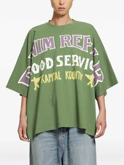 Kapital Huge-t Slogan-print T-shirt In Green