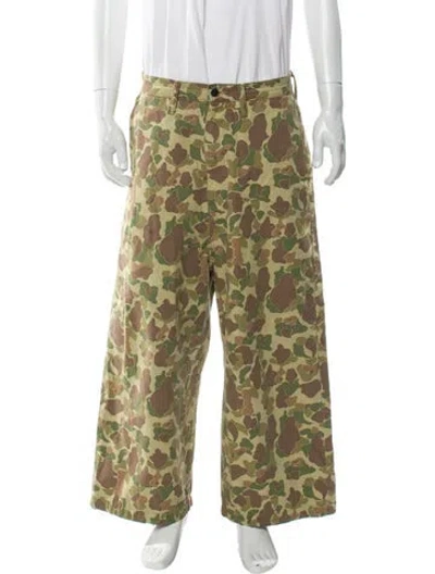 Pre-owned Kapital Hunter Camo Herringbone Pants In Green