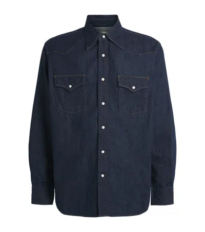 Kapital Huskey Western Denim Shirt In Blue
