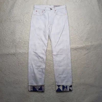 Pre-owned Kapital Inside Print Denim Pants In White
