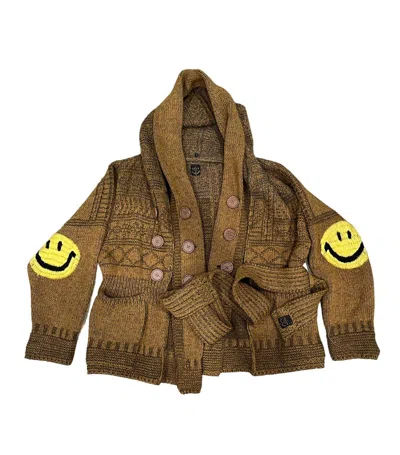 Pre-owned Kapital Jacket Knit Smiley Ring Jacket In Brown