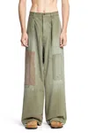 Kapital Herringbone Fatigue Baggy Pants In Green