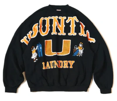 Pre-owned Kapital K Kapital Big Kountry College Crewneck Sweatshirt Black