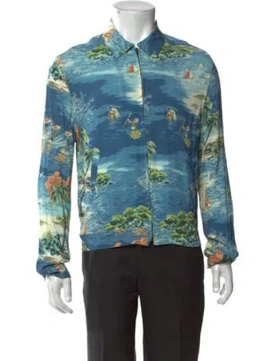 Pre-owned Kapital Kamehameha Drizzler Graphic Print In Blue