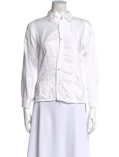 Pre-owned Kapital Kathmandu Long Sleeve Button-up Top In White