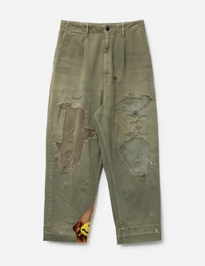 Kapital Katsuragi High Waisted Nime Pants In Green