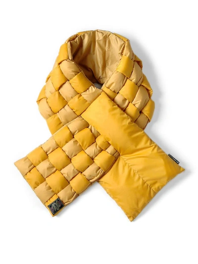 Pre-owned Kapital Keel Woven Down Scarf In Yellow
