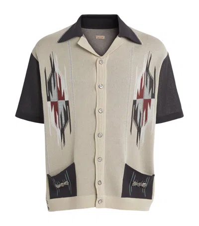 Kapital Knitted Chimayo Shirt In Neutral