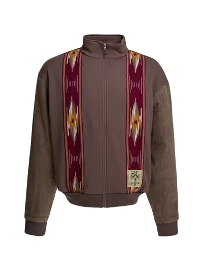 Kapital Kochi & Zaphyr Zip-up Track Jacket In Brown