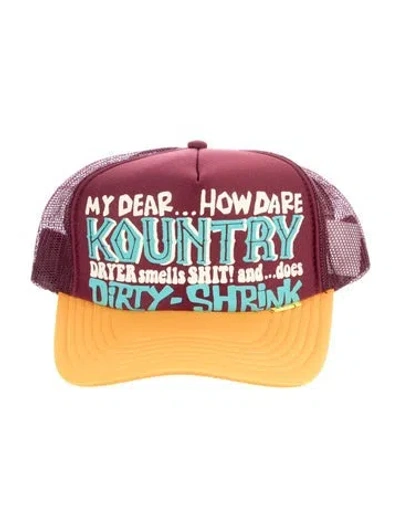 Pre-owned Kapital Kountry 'dirty Shrink' Trucker Cap  W/tags In Burgundy