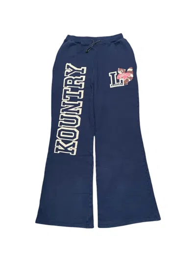 Kapital Kountry Flared Track Pants In Blue