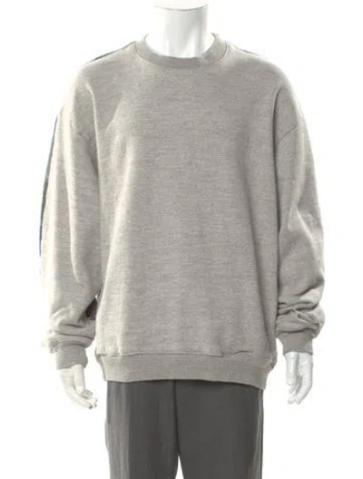 Pre-owned Kapital Kountry Quilt Two Tone Crew Neck Sweatshirt In Gray