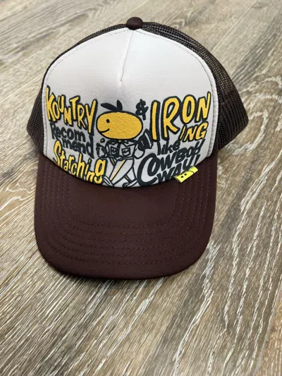 Pre-owned Kapital Kountry Starching & Ironing Trucker Hat In Brown