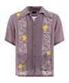 Shop Kapital Lapel Short-sleeved Shirt In Gray