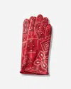 Kapital Leather Cookie Bandana Gloves In Red
