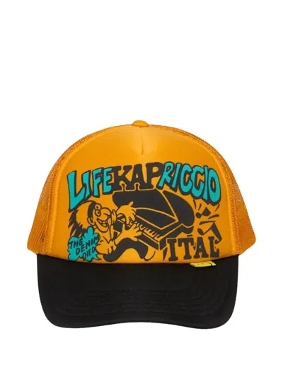 Kapital Life Kapriccio Trucker Hat In Black