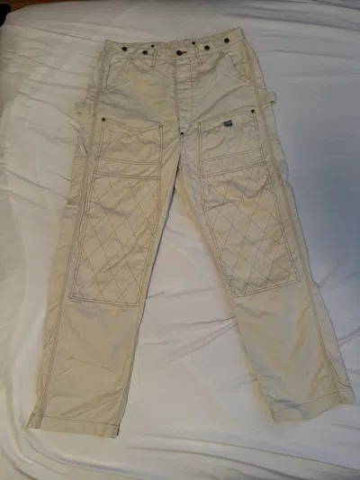 Pre-owned Kapital Light Canvas Lumbar Pants – Ek-1420 – Size 4 In White