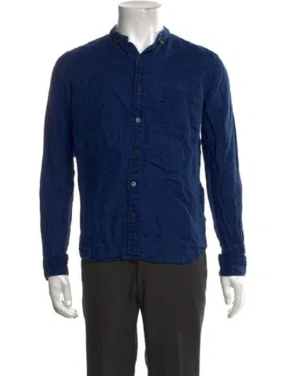 Pre-owned Kapital Linen Long Sleeve Shirt In Blue