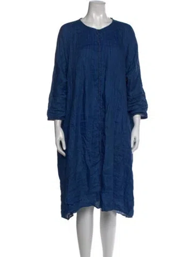 Pre-owned Kapital Linen Midi Length Dress In Blue