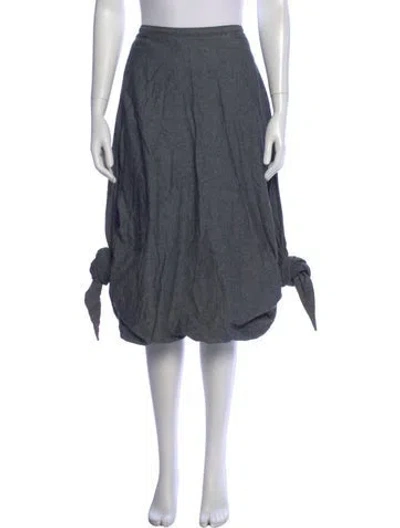 Pre-owned Kapital Linen Midi Length Skirt In Gray