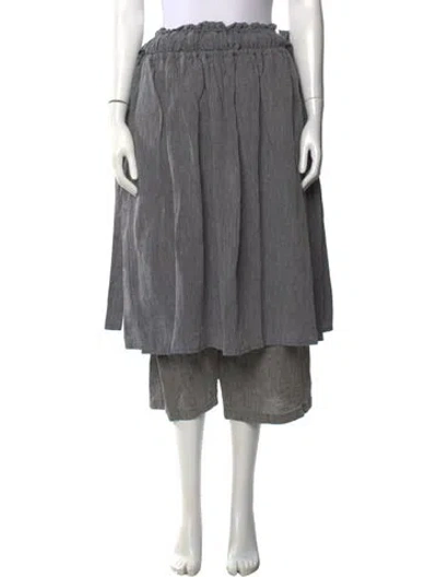 Pre-owned Kapital Linen Midi Length Skirt In Grey