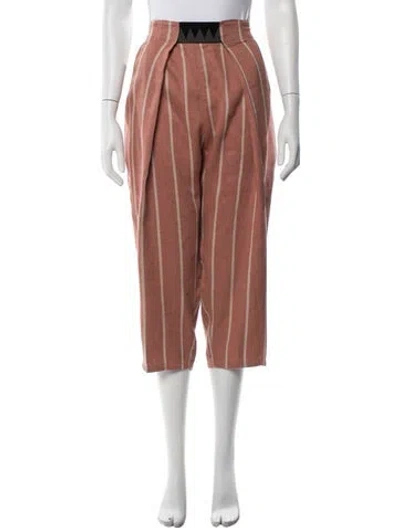 Pre-owned Kapital Linen Phillies Stripe Easy Beach Go Wide Leg Pants In Neutrals